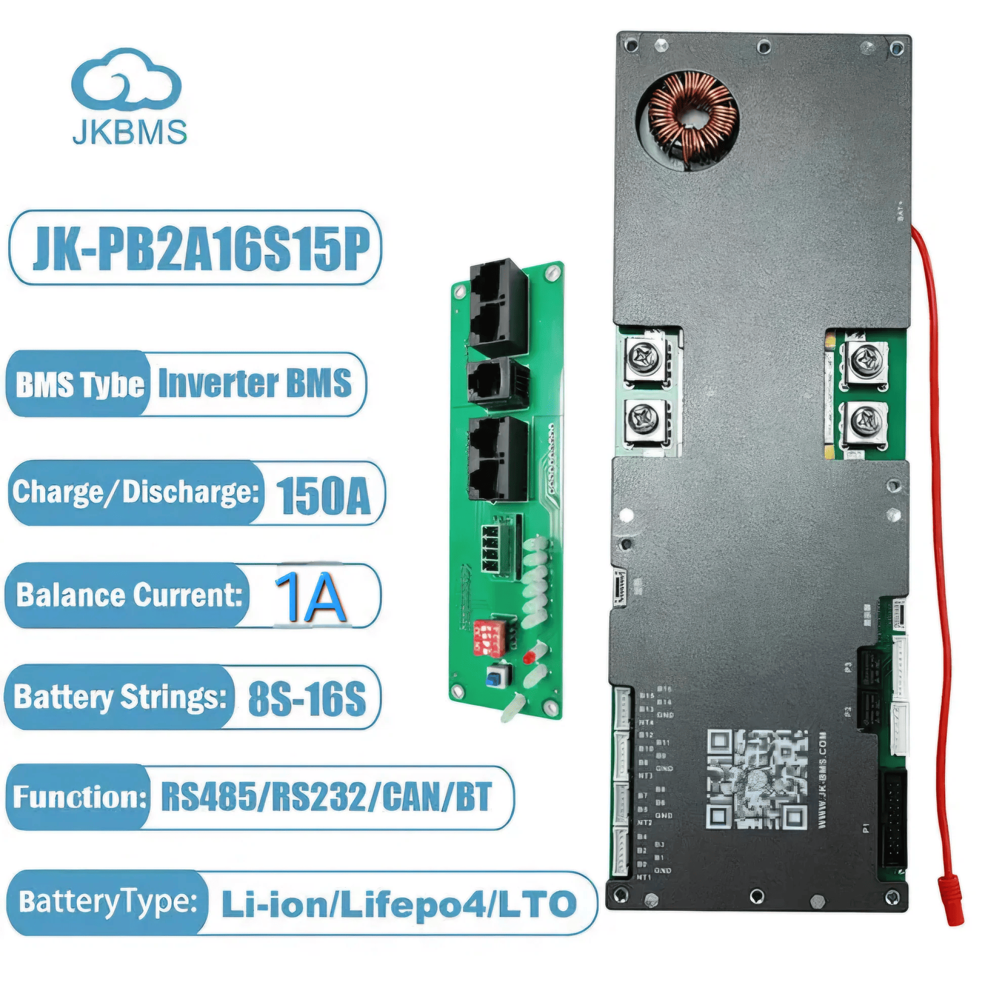 JK BMS 150A مع لوحة ربط الإنفرتر