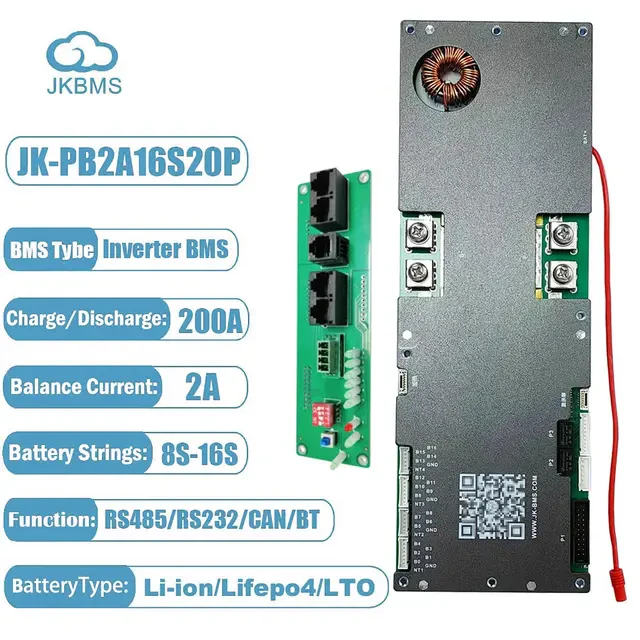 JK BMS 200A مع لوحة ربط الإنفرتر